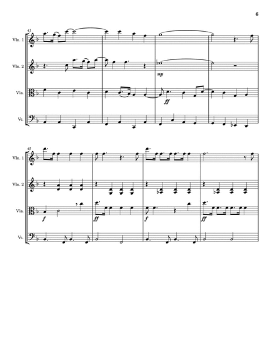 Baby, It's Cold Outside String Quartet scores gallery preview page 6