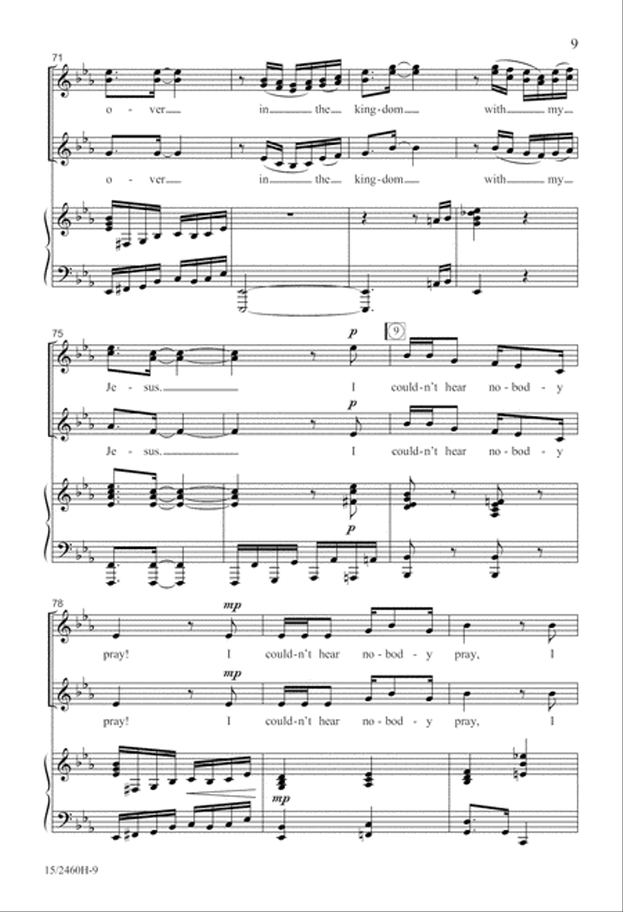 I Couldn't Hear Nobody Pray SSA scores gallery preview page 9