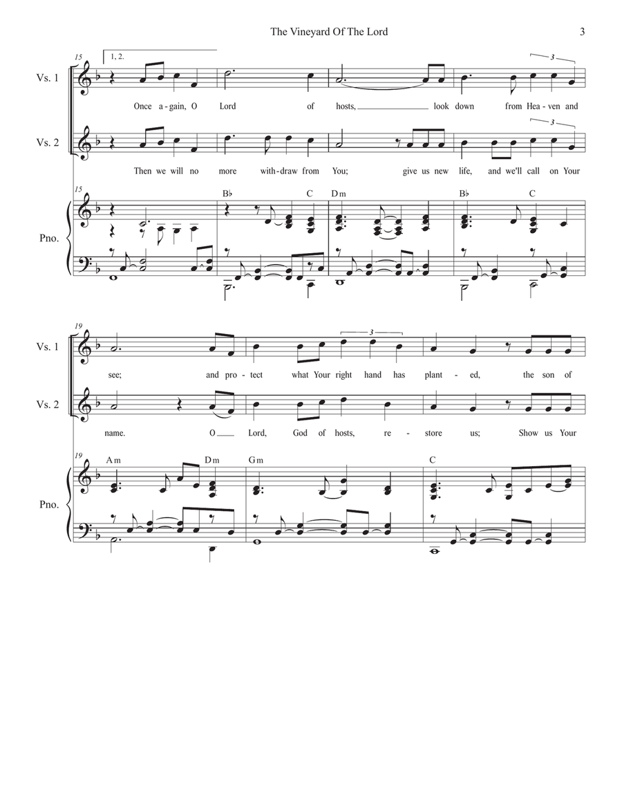 The Vineyard Of The Lord (Vocal Quartet - (SATB) 4-Part scores gallery preview page 3