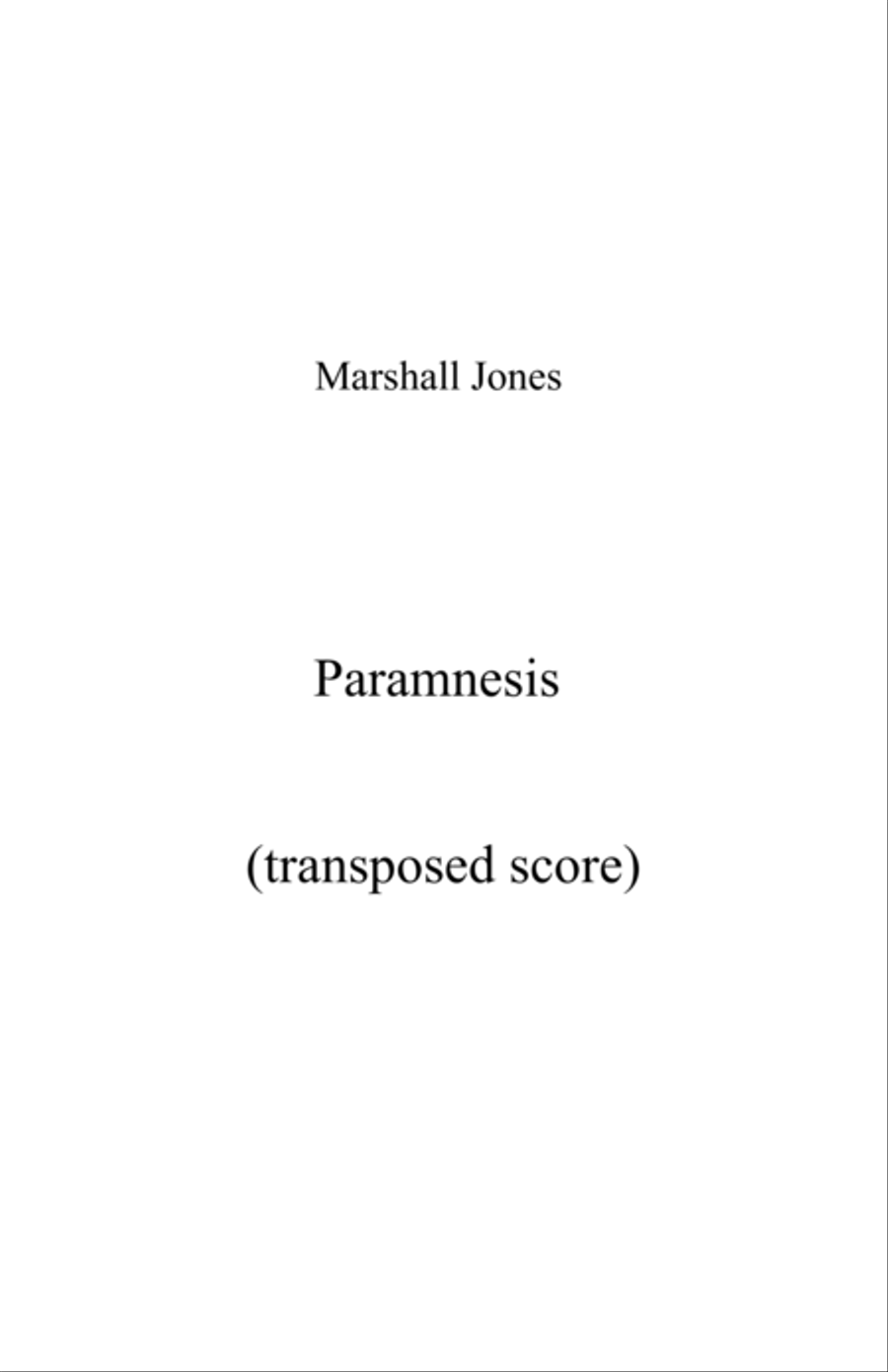 Paramnesis Paramnesis String Orchestra scores gallery preview page 1