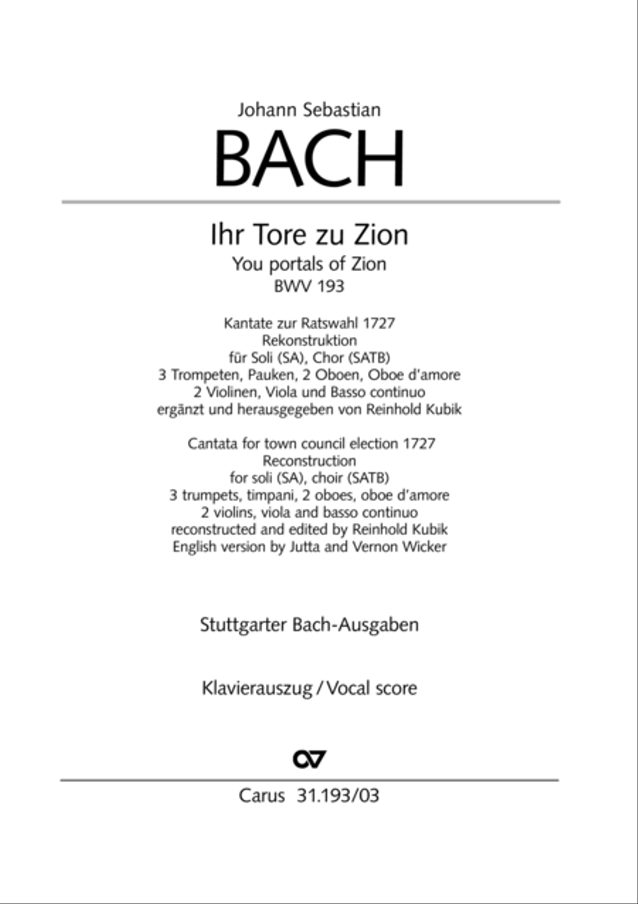 You portals of Zion (Ihr Tore zu Zion) SA scores gallery preview page 2
