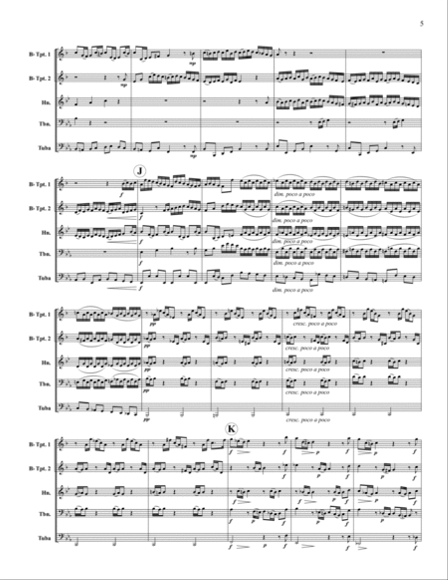 Brandenburg No. 3 Brass Quintet scores gallery preview page 5