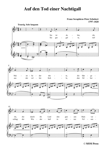 Schubert-Auf den Tod einer Nachtigall,in g minor,for Voice&Piano image number null