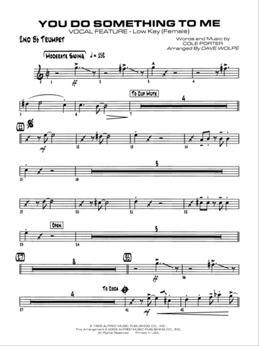You Do Something to Me: 2nd B-flat Trumpet Jazz Ensemble scores gallery preview page 1