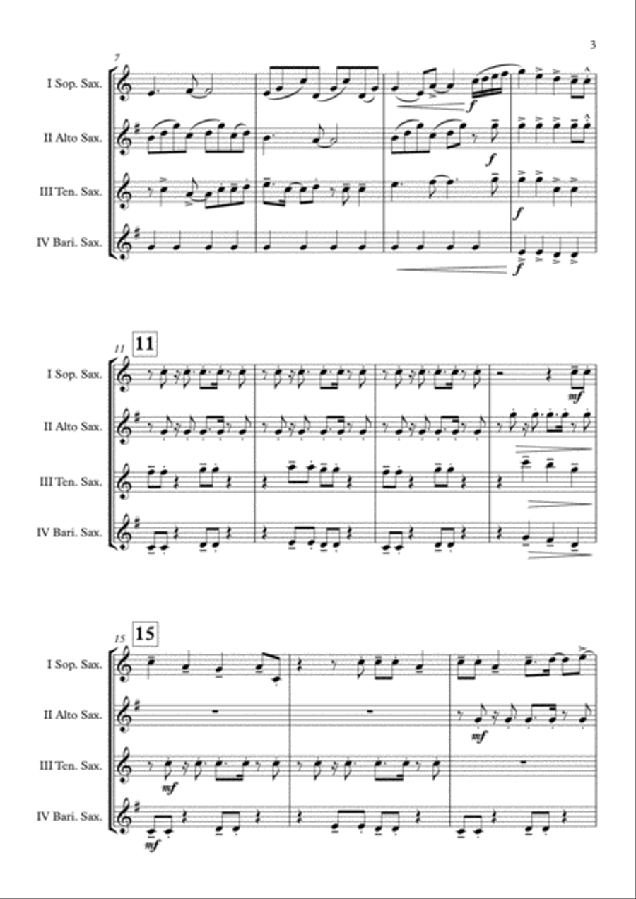 Shut Up And Dance Saxophone Quartet scores gallery preview page 4