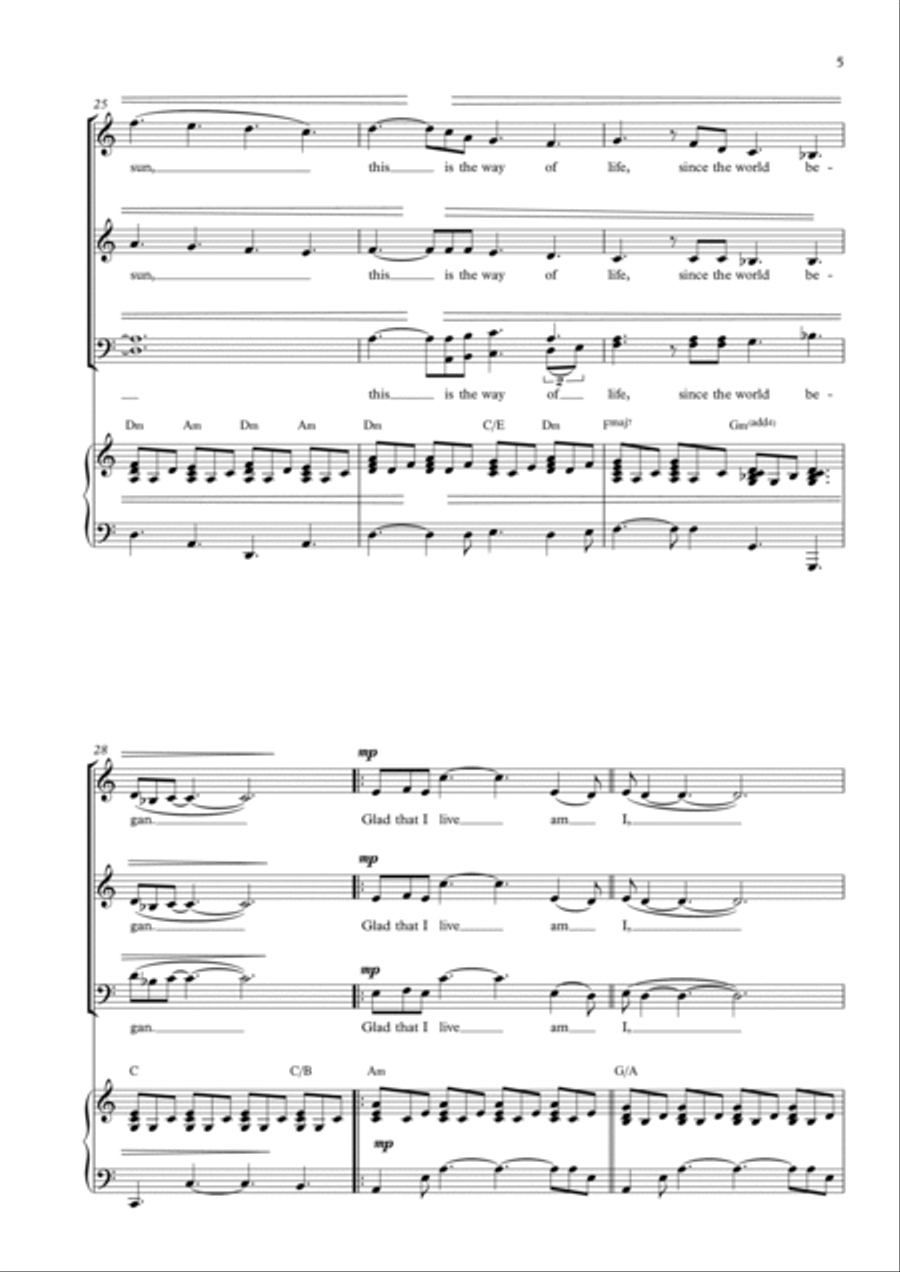 Glad That I Live Am I 3-Part scores gallery preview page 5