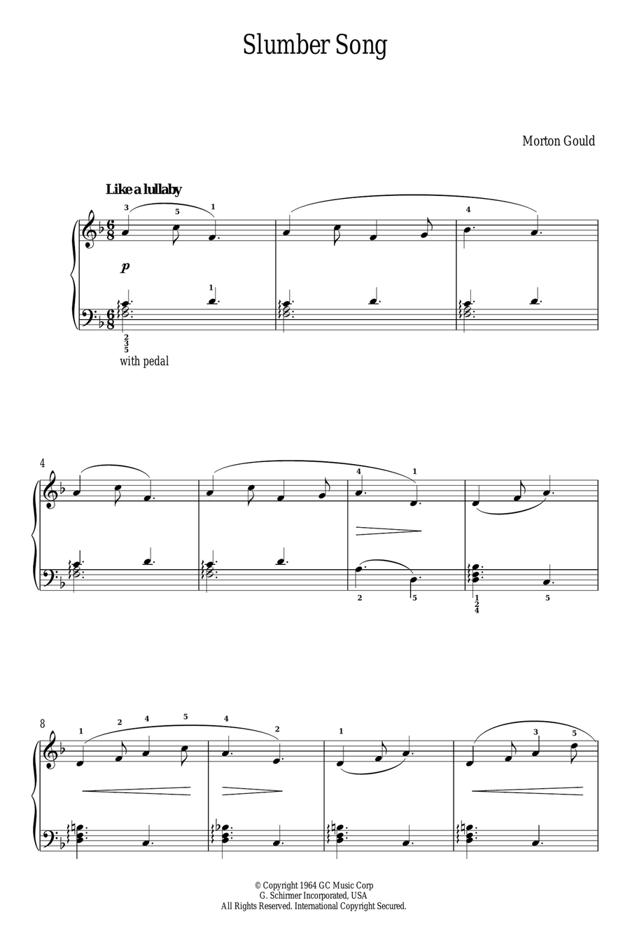 Slumber Song (From 'At The Piano') Piano Solo scores gallery preview page 1