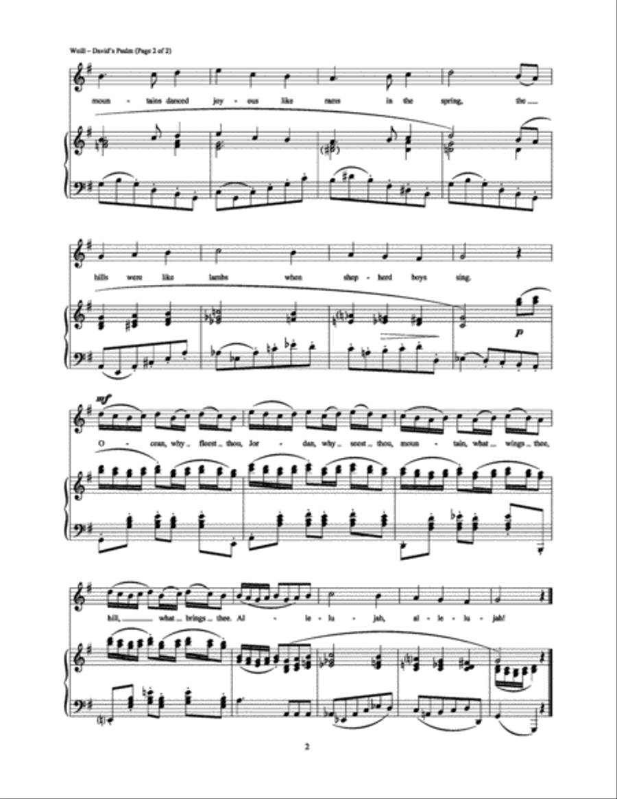 David's Psalm Piano, Vocal, Guitar scores gallery preview page 2
