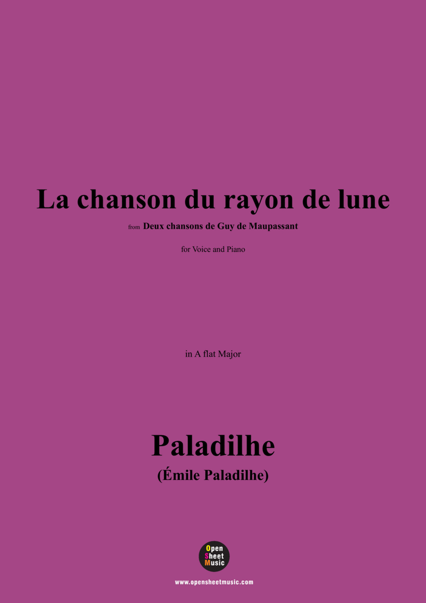 Paladilhe-La chanson du rayon de lune,from 'Deux chansons de Guy de Maupassant',in A flat Major
