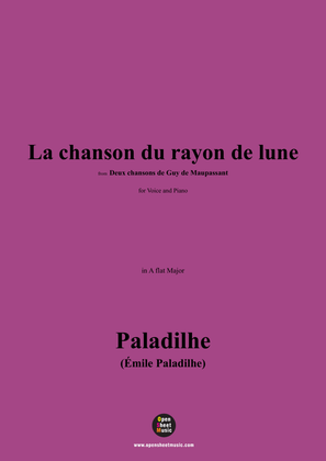 Book cover for Paladilhe-La chanson du rayon de lune,from 'Deux chansons de Guy de Maupassant',in A flat Major
