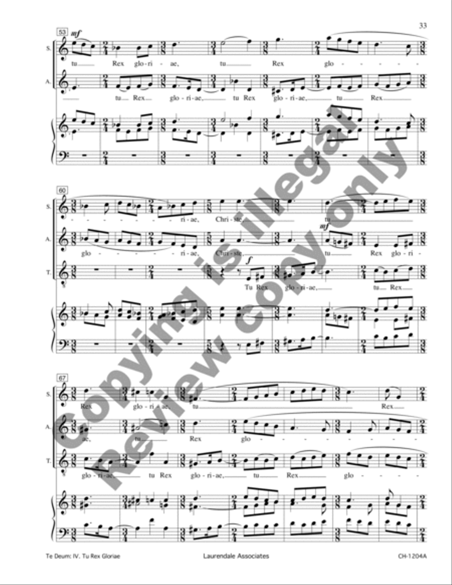 Te Deum (Choral Score)