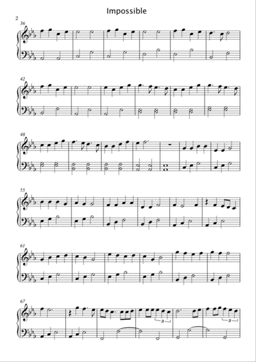 Impossible Piano Solo scores gallery preview page 2