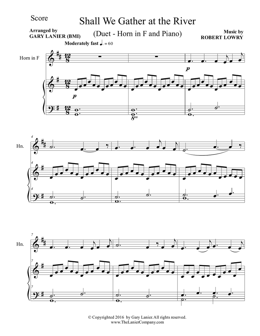 GENTLE HYMNS FOR WORSHIP (Horn in F and Piano with Parts) Piano scores gallery preview page 2