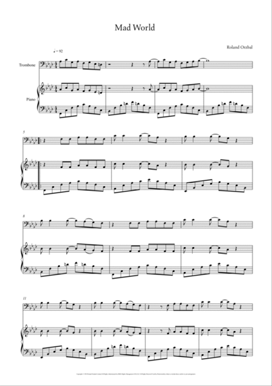 Mad World Mad World Woodwind Duet scores gallery preview page 2