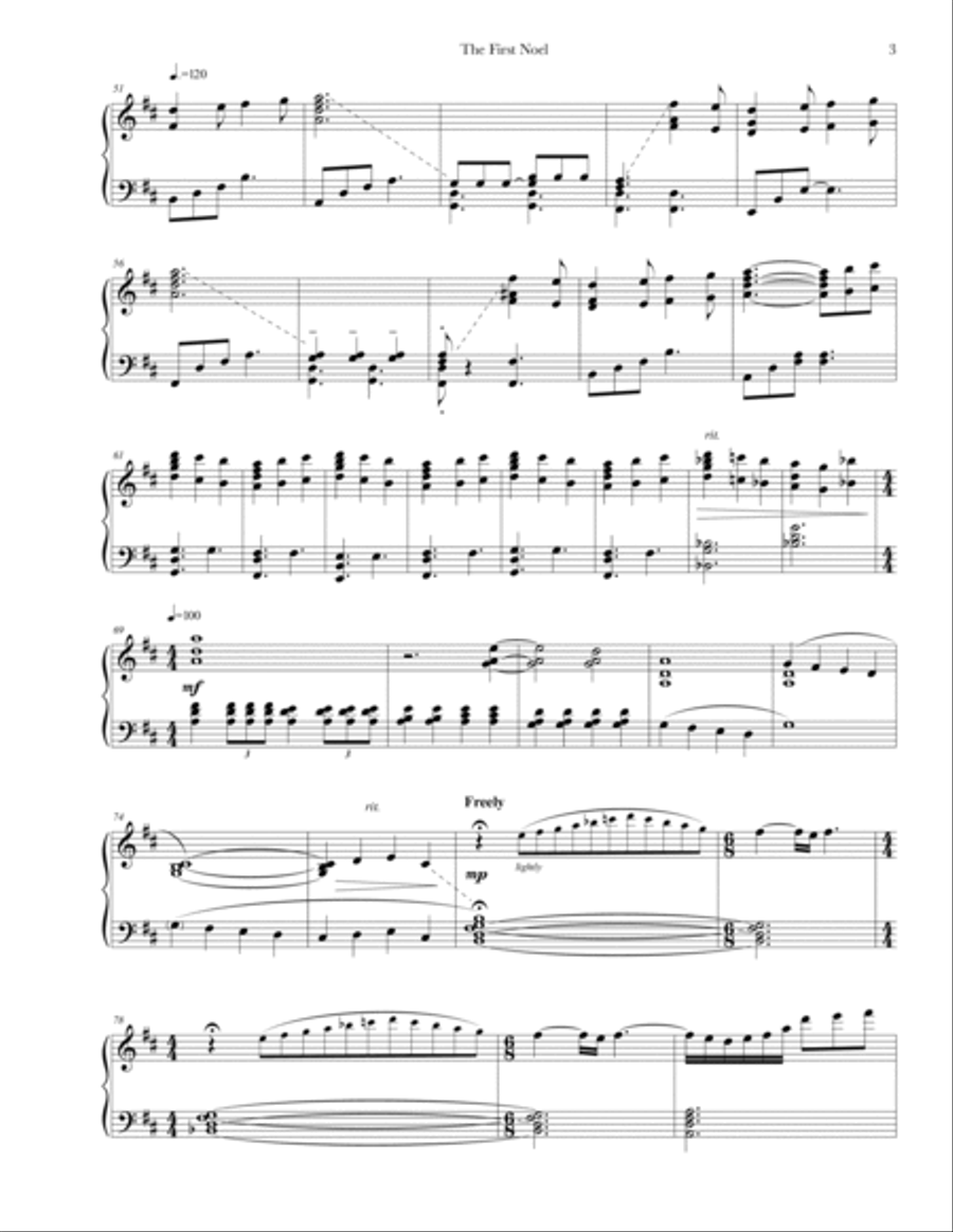 The First Noel (A Concert Piece) Piano Solo scores gallery preview page 3