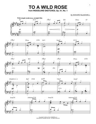 To A Wild Rose, Op. 51, No. 1 [Jazz version] (arr. Brent Edstrom)