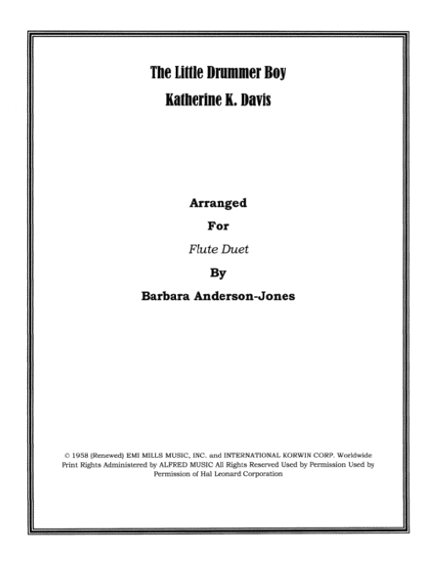 The Little Drummer Boy Flute Duet scores gallery preview page 1