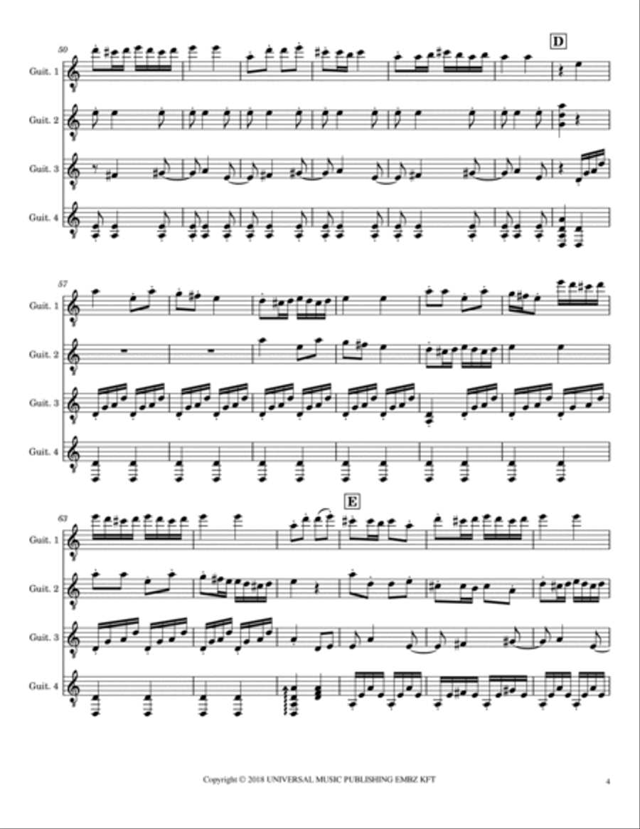 Urogi Kanasztanc Guitar Ensemble scores gallery preview page 4