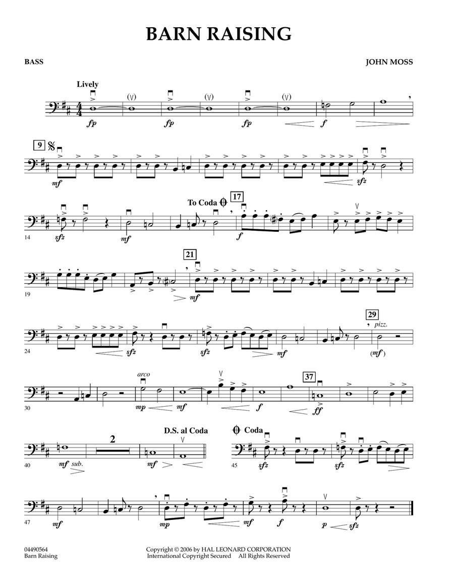 Barn Raising - Bass Orchestra scores gallery preview page 1