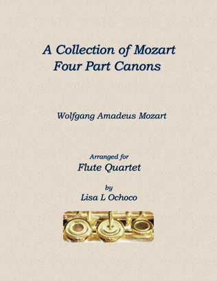 Book cover for A Collection of Mozart Four Part Canons for Flute Quartet