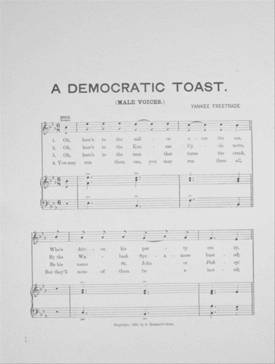 A Democratic Toast. Democratic Campaign Songs 1888 Voice scores gallery preview page 2