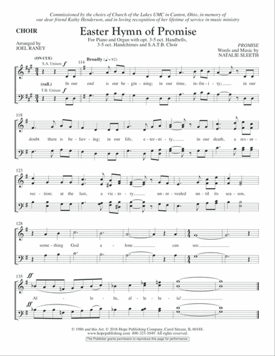 Easter Hymn of Promise Choir scores gallery preview page 23