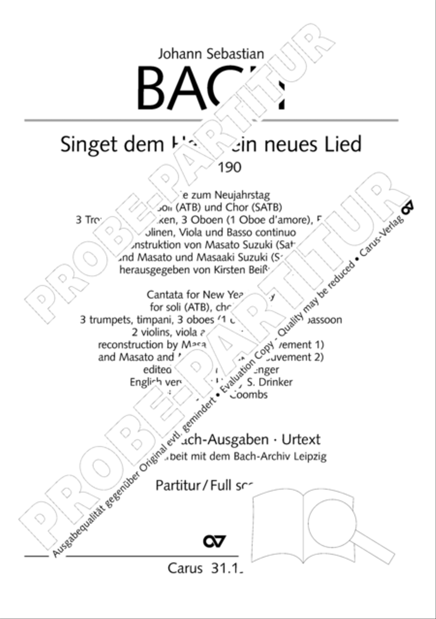 Sing to the Lord a new song (Singet dem Herrn ein neues Lied)