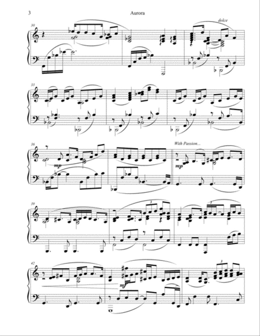 Aurora Piano Solo scores gallery preview page 3