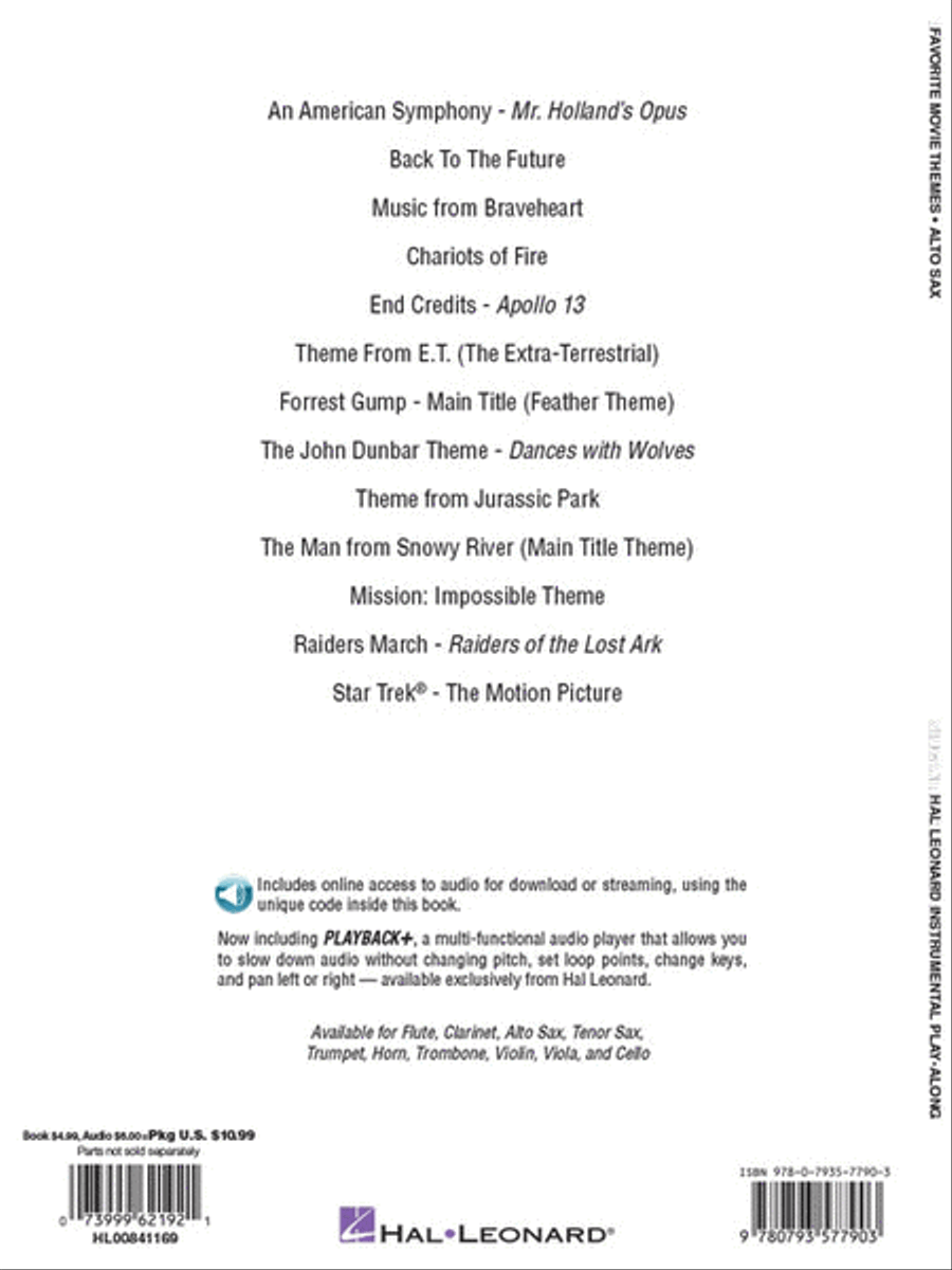 Favorite Movie Themes - Alto Sax Alto Saxophone scores gallery preview page 6
