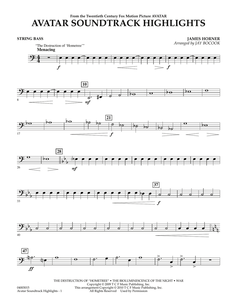 Avatar Soundtrack Highlights - String Bass