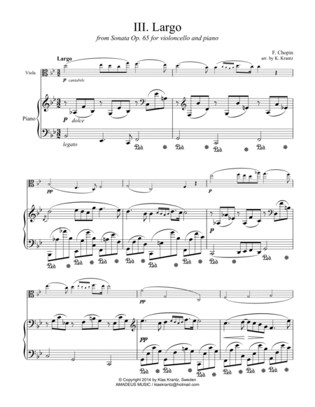 Largo from Op. 65 for viola and piano image number null