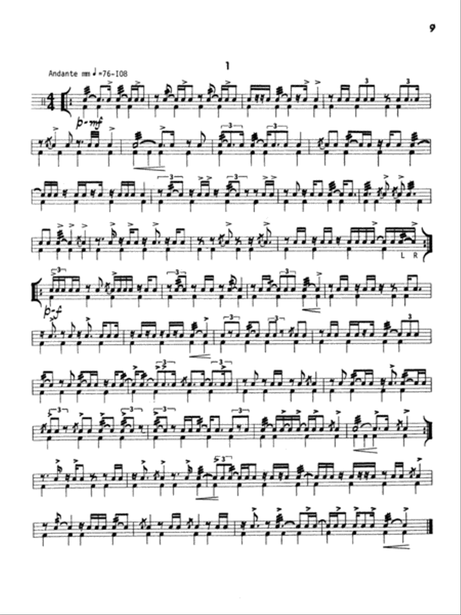 Polyrhythmic Studies for Snare Drum Percussion scores gallery preview page 20