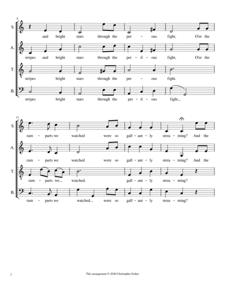 The Star Spangled Banner (SATB Choir/ A Capella) image number null