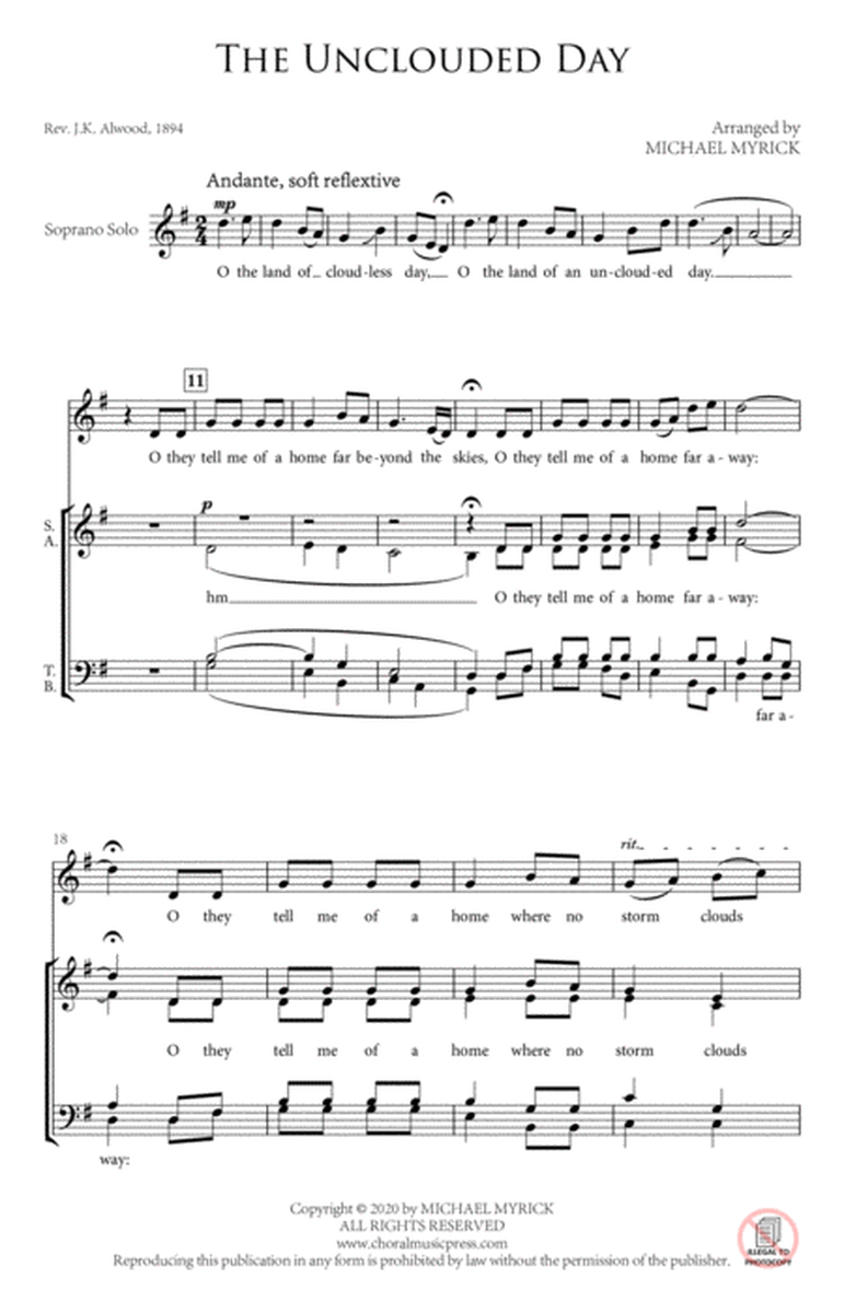 The Unclouded Day SATB image number null