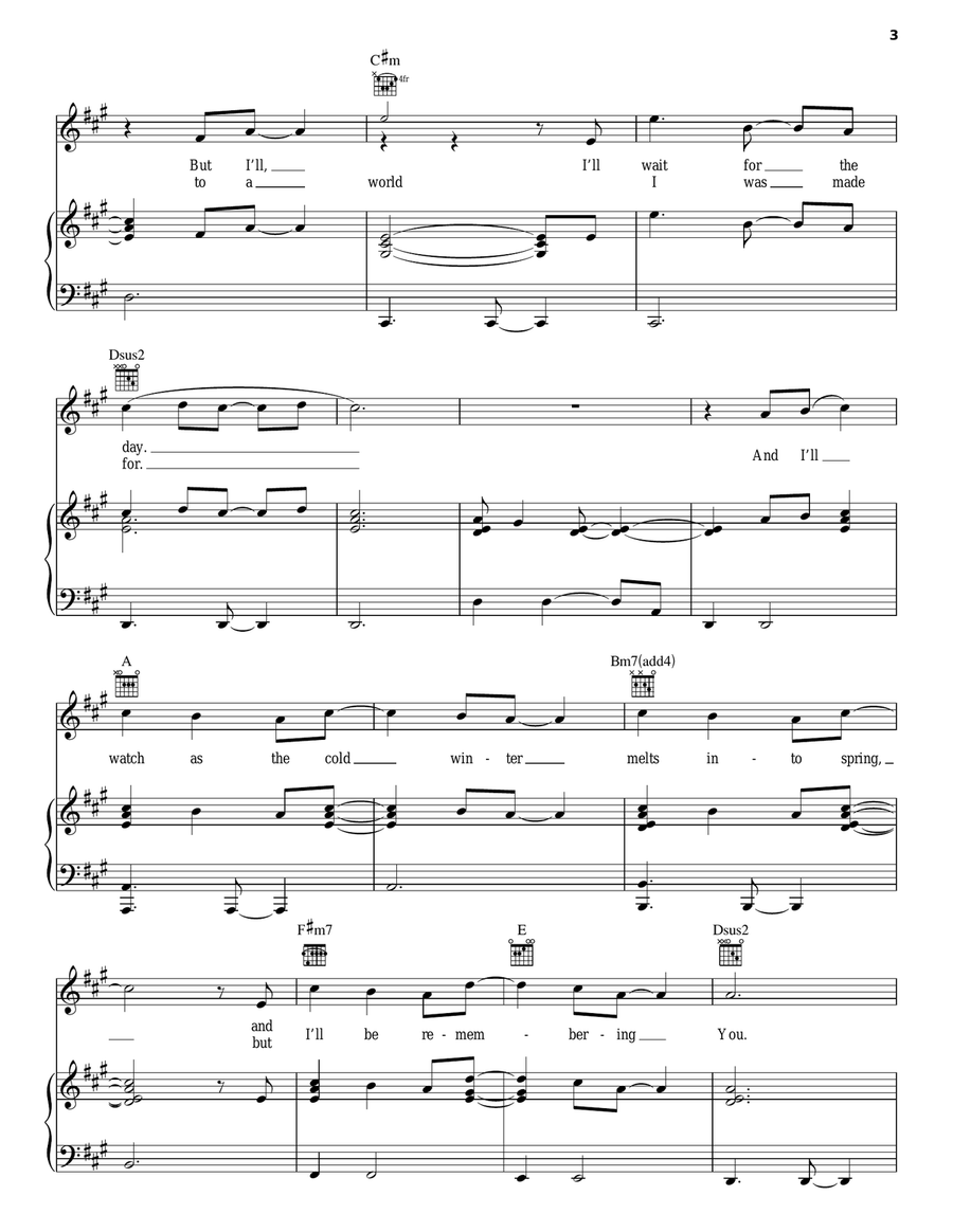 Remembering You Piano, Vocal, Guitar scores gallery preview page 3