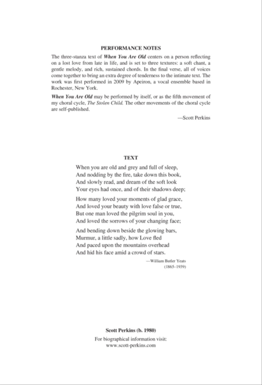 When You Are Old 4-Part scores gallery preview page 2