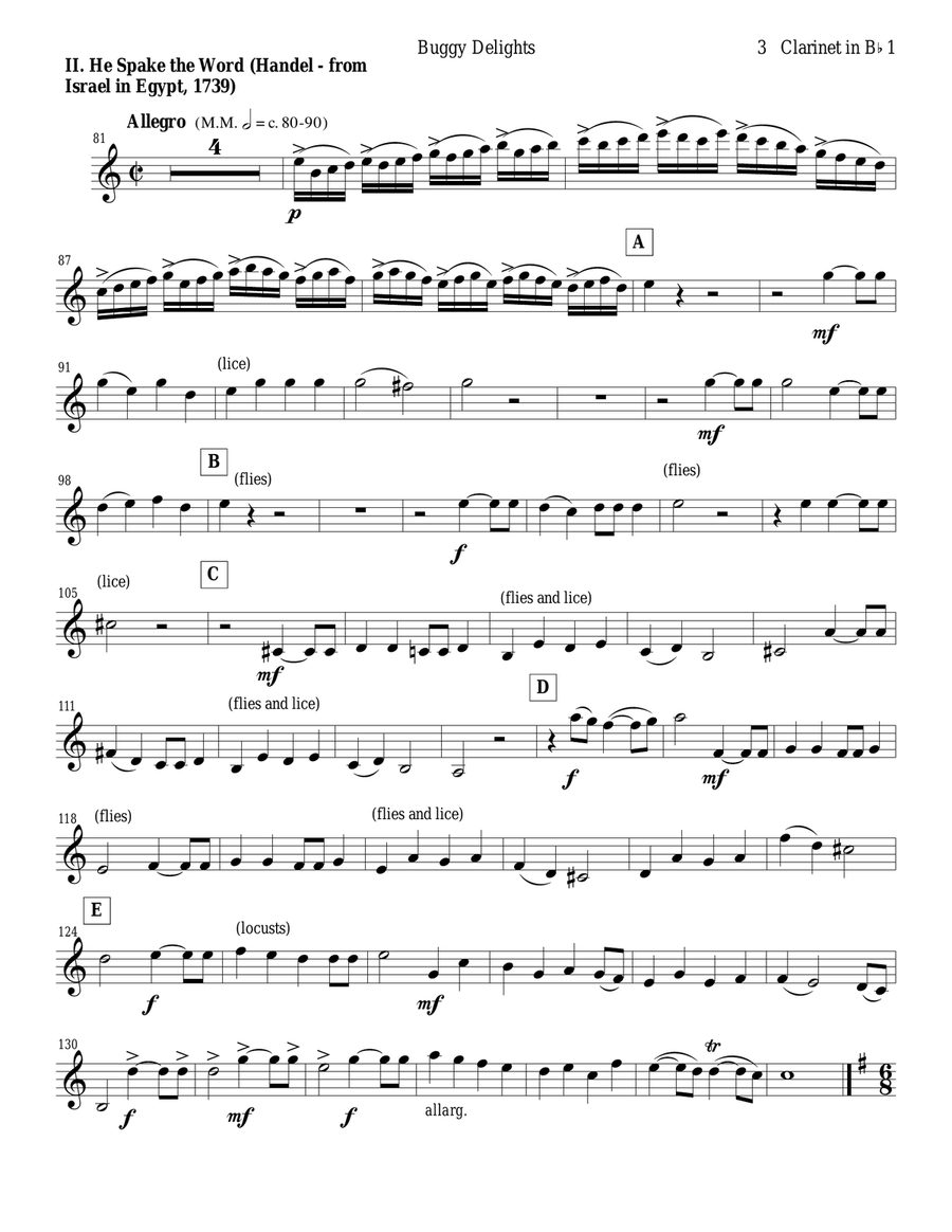 Buggy Delights, Insect Music for Clarinet Quartet Clarinet Quartet scores gallery preview page 3