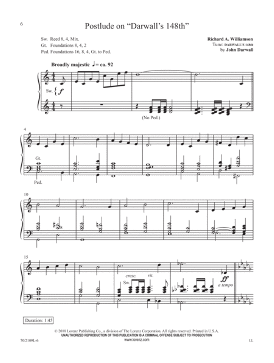 Postludes in Two Minutes or Less Organ Solo scores gallery preview page 4