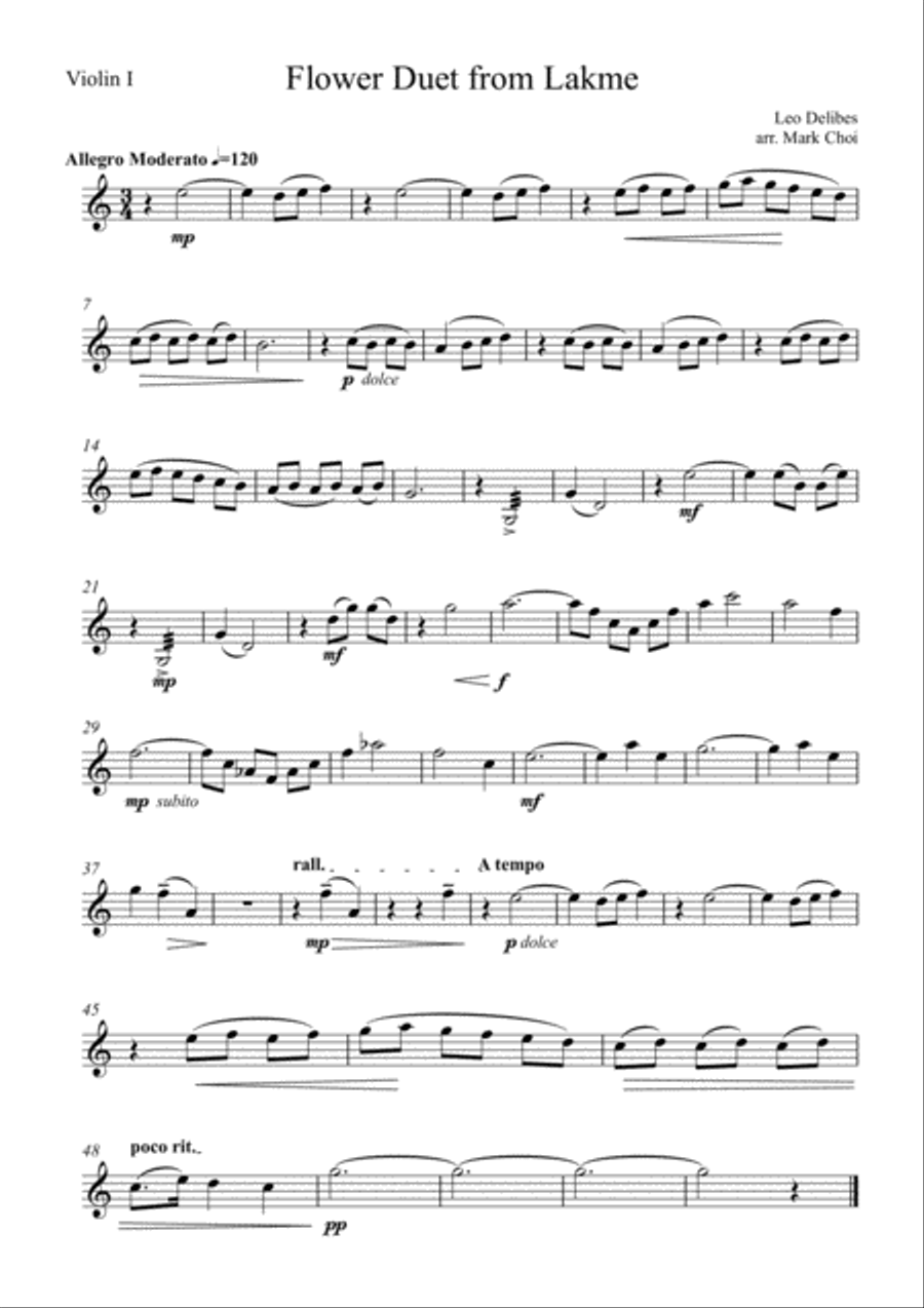 Flower Duet - Lakme (String Quartet) String Quartet scores gallery preview page 4
