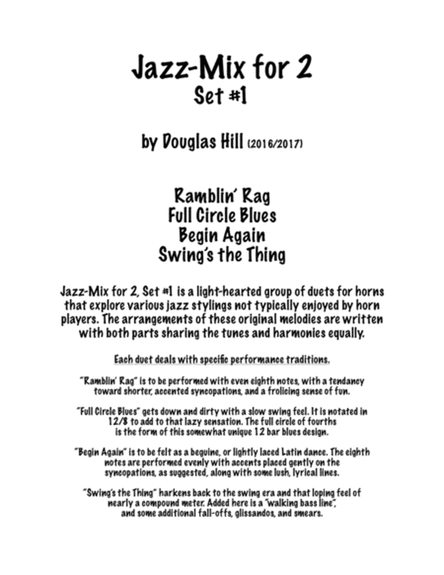 Hill, Douglas. Jazz-Mix for 2, Set #1 (2 Horns)