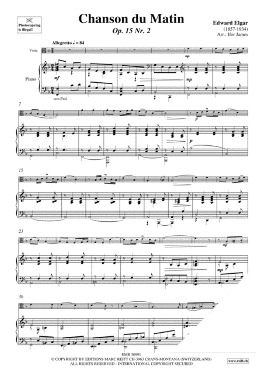 Chanson du Matin Piano Accompaniment scores gallery preview page 3