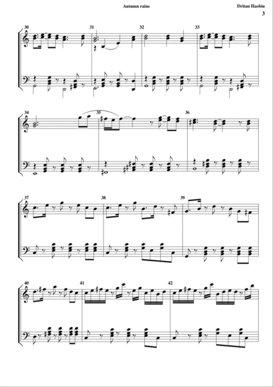 Autumn rains Piano Solo scores gallery preview page 3