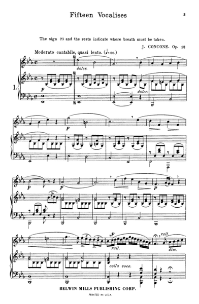 Fifteen Vocalises, Op. 12 (Finishing Studies)