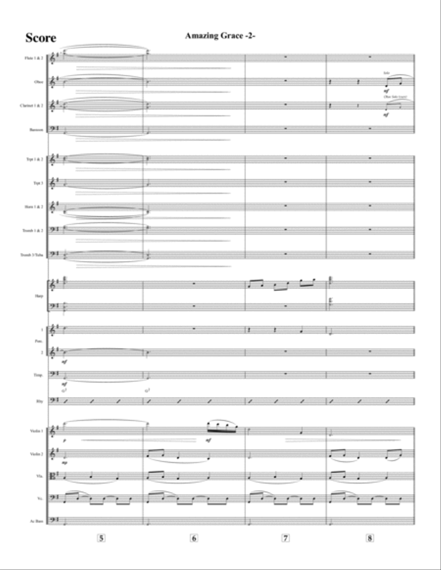 Amazing Grace - 8 Core Orchestra Full Orchestra scores gallery preview page 2