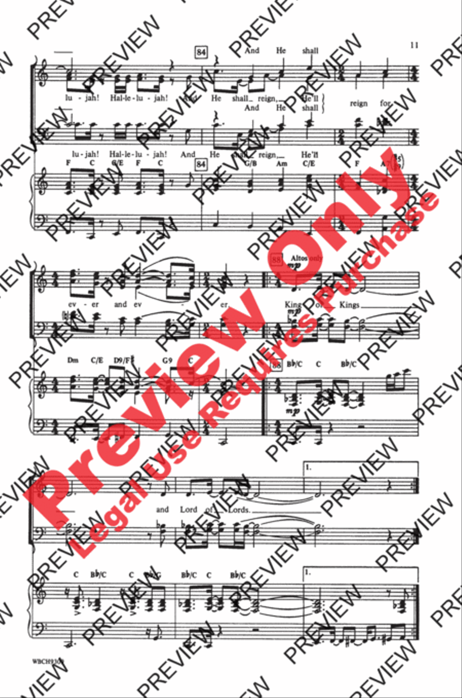 Hallelujah from Handels Messiah SATB SSATB scores gallery preview page 11