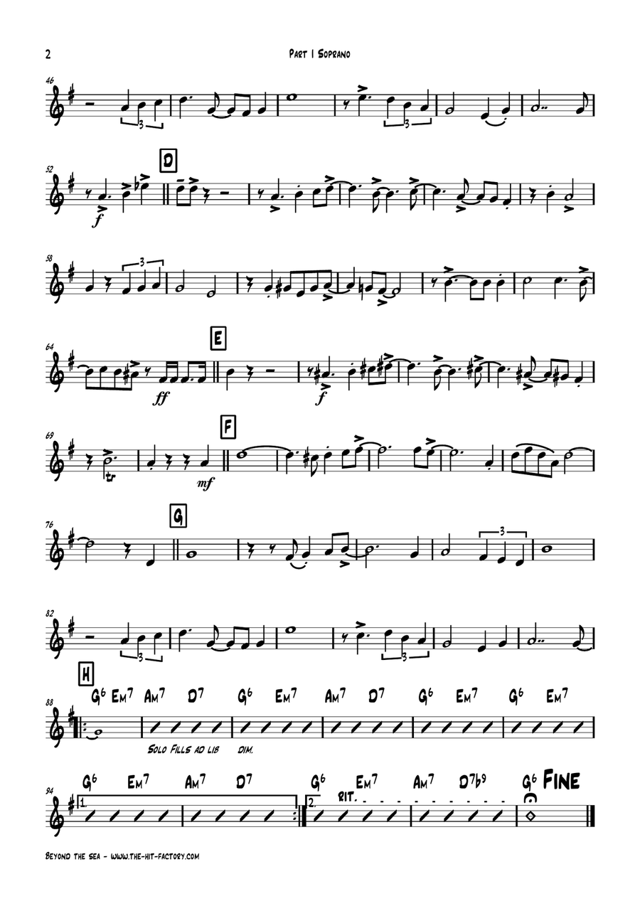 Beyond The Sea Woodwind Trio scores gallery preview page 6