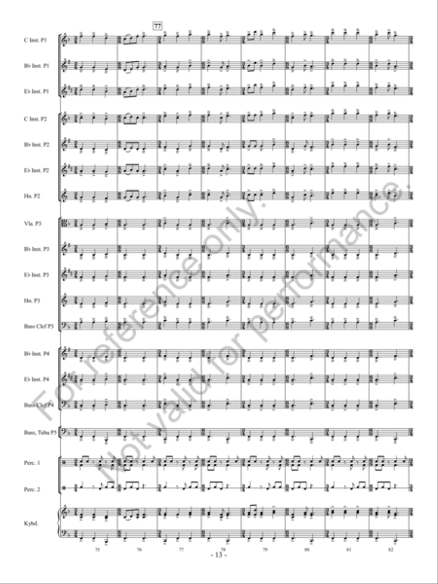 Variations On An African Hymnsong Concert Band scores gallery preview page 14