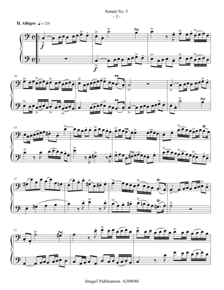 Loeillet: Sonata No. 5 for Euphonium Duo image number null