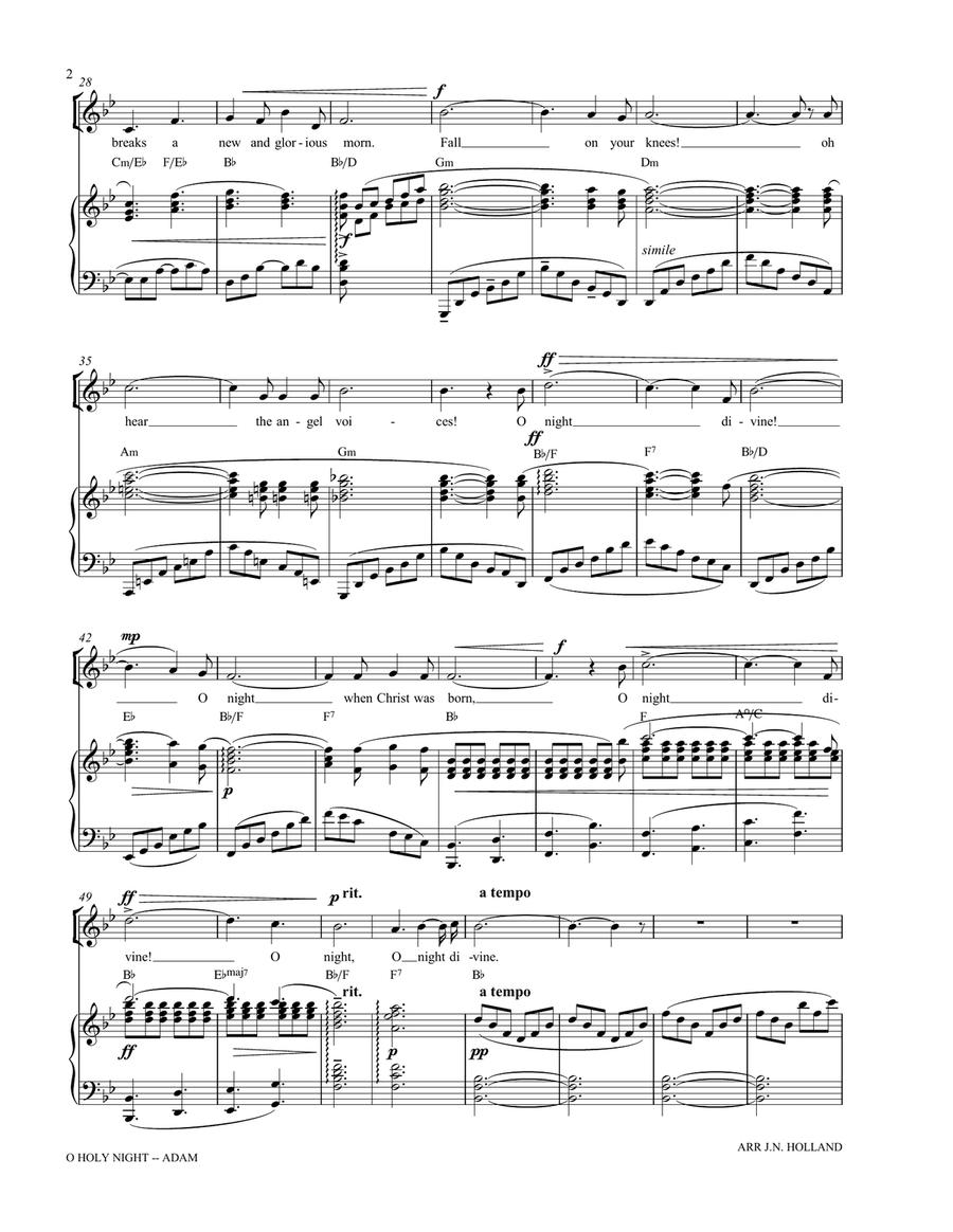 O Holy Night (Cantique de Noel) Adolphe Adam for Solo Mezzo Soprano Voice (Key of Bb) Mezzo-Soprano Voice scores gallery preview page 4