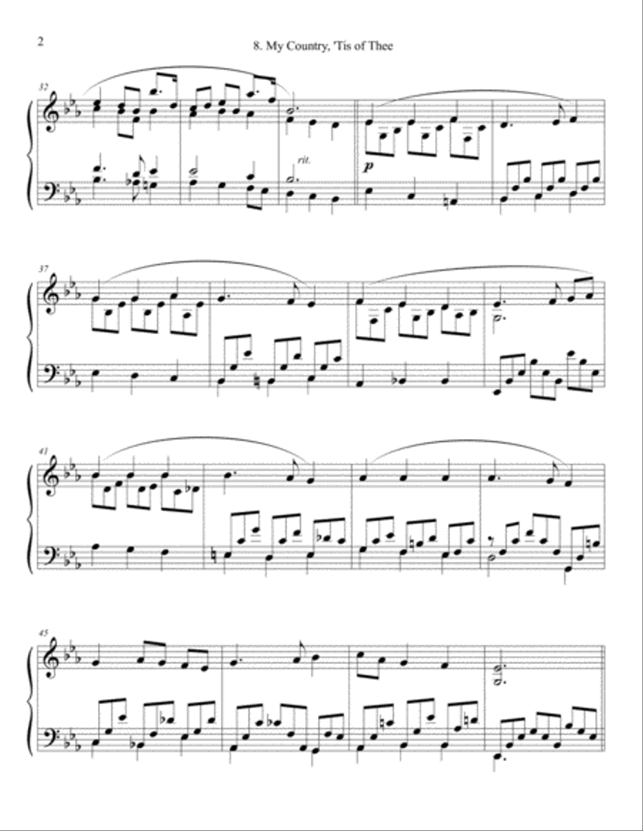 My Country, Tis Of Thee Piano Solo scores gallery preview page 2